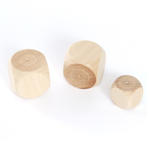 Wooden cubes turned